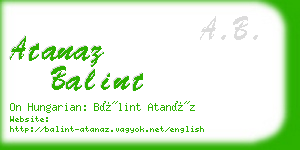 atanaz balint business card